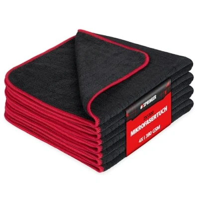 Afbeelding van SPRINGER ZX1300 4 x Microvezeldoek Auto 40 cm Krasvrij &amp; Zacht Poetsdoeken 380 GSM Sterk Absorberend Pluisvrij Reinigingsdoeken voor Autoverzorging