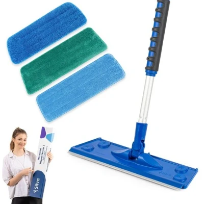 Afbeelding van Silva Vloerwisserset Telescoopsteel Microvezel Natte &amp; Droge Wand Mopset