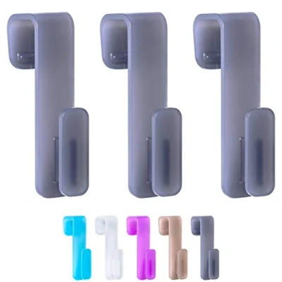 Afbeelding van WELLGRO 3x ronde radiatorhaken topkwaliteit MADE IN GERMANY haken voor handdoek radiatorhaak handdoekhaak kleur naar keuze, kleur: grijs