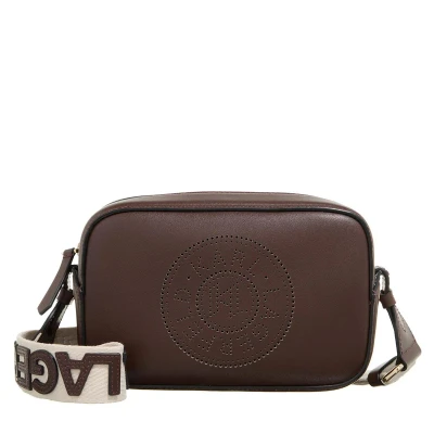 Afbeelding van KARL Lagerfeld Circle Camerabag Perforated Schoudertas, Dames, Maat: One Size, Dark chocolate