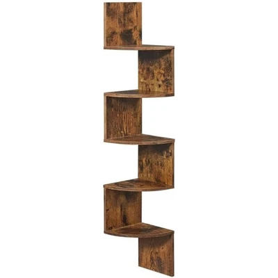 Afbeelding van Parya Home Wandplank zigzag 5 planken Bruin