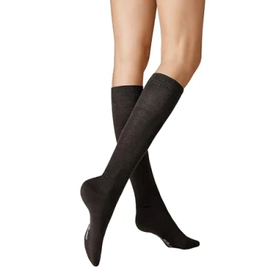 Afbeelding van KUNERT Soft Wool Cotton Dames Kniekousen Brown mel. Maat 39 42