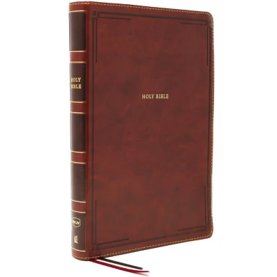 Afbeelding van NKJV Holy Bible, Giant Print Thinline Brown Leathersoft, Thumb Indexed, Red Letter, Comfort Print: New King James Version