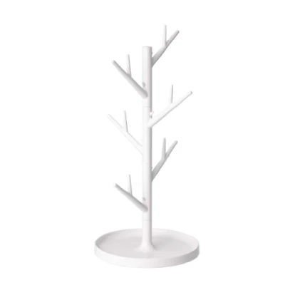 Afbeelding van Yamazaki Home Takkenstandaard, boomhouder, bekerorganizer, 34 x 16 cm, wit