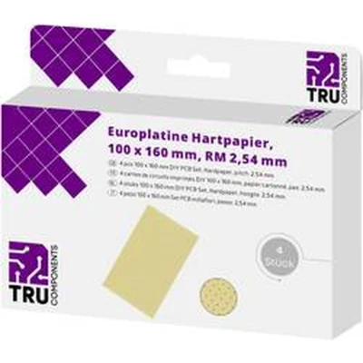 Afbeelding van TRU COMPONENTS Printplaat Zonder Cu laag Hardpapier (l x b) 160 mm 100 35 µm Rastermaat 2.54 Inhoud 4 stuk(s)