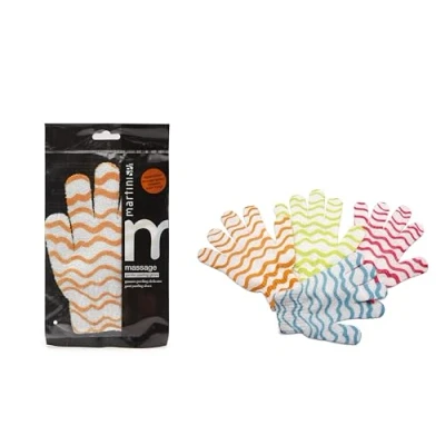Afbeelding van Peeling &amp; Scrubhandschoen Paars/Wit Voordeelset 2 Stuks!!
