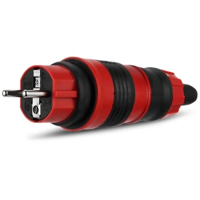 Afbeelding van REV 0018211000 Stekker met randaarde Polycarbonaat, Rubber 230 V Rood, Zwart IP44