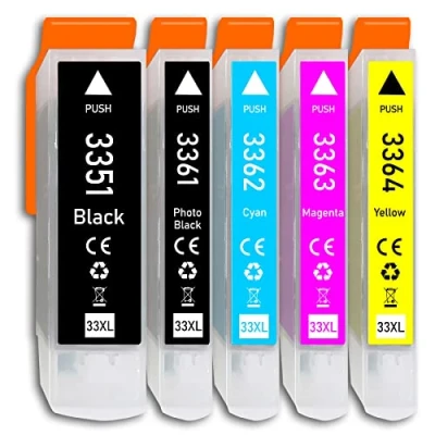 Afbeelding van 5 stuks multipack compatibel met Epson 33XL inktcartridges voor Expression Premium XP 530 540 630 635 640 645 830 900 7100