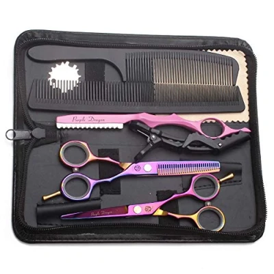 Afbeelding van Purple Dragon Hair Scissors 5.7inch Professional Kappersschaar Set Perfect kapsel voor dames en heren Slijpschaar kapper/kapper/beginners multi color