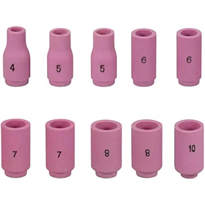 Afbeelding van RIVERWELD 10 stuks TIG Alumina Nozzle Lijkwade Shield Keramische Cup Diverse Grootte 13N08 4# 13N09 5# 13N10 6# 13N11 7# 13N12 8# 13N13 10# Kit Fit SR WP 9 17 18 20 25 26 Lastoorts