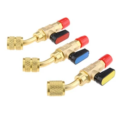 Afbeelding van gohantee Air Conditioner kogelkraan HVAC schuine afsluiter kogelventiel Adapter 1/4&quot; 5/16&quot; SAE R22 R12 R410a Airconditioning koelvloeistof voor Mini Split systeem