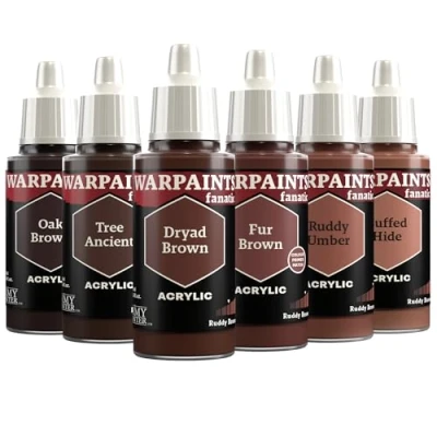 Afbeelding van The Army Painter, Warpaints Fanatic Flexible Triad: Ruddy Browns 6 x 18 ml acrylverf, miniatuur hobbyschilderij, kwaliteitsverf voor wargaming
