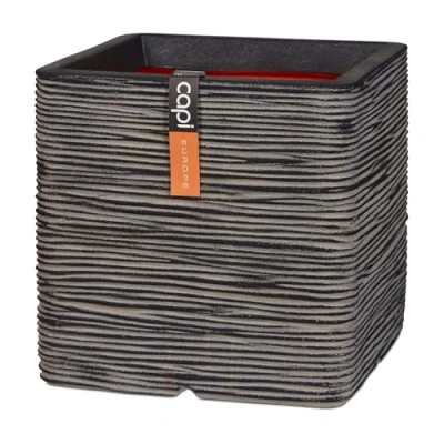 Afbeelding van Plantenbak Nature Rib vierkant 50x50 cm antraciet