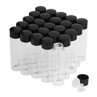 Afbeelding van Cadbibe 20ml heldere glazen flesjes met schroefdoppen en plastic stoppen, kleine flacon vloeistofmonster, lekvrije flesje, 25 stuks