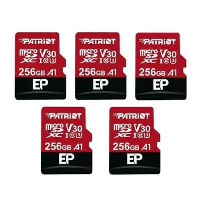 Afbeelding van Patriot Memory 256GB A1 / V30 Geheugenkaart voor Android telefoons en tablets, 4K video opname Pakket van 5
