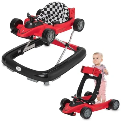 Afbeelding van ib style® LITTLE SPEEDSTER 2 in 1 Babywalker Loopstoeltje met geluidseffecten EN 1273:2020 Rood