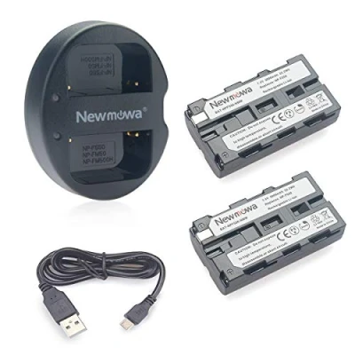 Afbeelding van Newmowa® NP F550 vervangende batterij (verpakking van 2 stuks) en draagbare micro USB oplaadset voor Sony CCD SC55 TR516 TR716 TR818 TR910 TR917 camera (2 batterijen + 1 oplader)