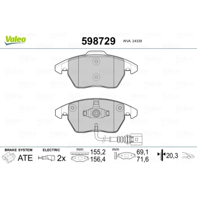 Afbeelding van Valeo Remblokset 598729