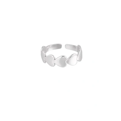 Afbeelding van Ring hartjes zilver yehwang stainless steel