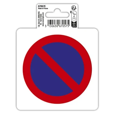 Afbeelding van Exacompta Ref. 67057E 1 rond zelfklevend pictogram NO PARKING In antislip PVC vinyl Glanzende afwerking Diameter : 10 cm Kleur rood en blauw