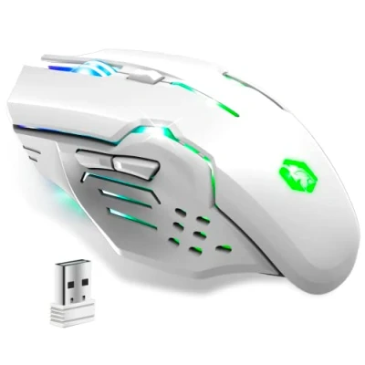 Afbeelding van EMPIRE GAMING RF903 Draadloze oplaadbare gamingmuis 2,4 GHz RGB LED achtergrondverlichting Ergonomisch 4800 DPI 500Hz PS4, PS5, Xbox One/Series, PC en Mac Wit