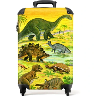 Afbeelding van NoBoringSuitcases.com® Dino koffer Jongens trolley kinderen 55x35x25