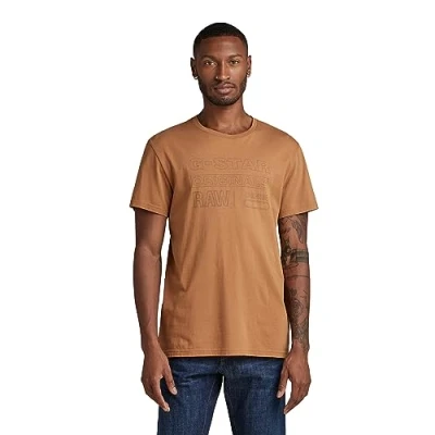 Afbeelding van G STAR RAW Men&#039;s Originals r T shirt, Bruin (Chipmunk D22775 c506 3886), L, L