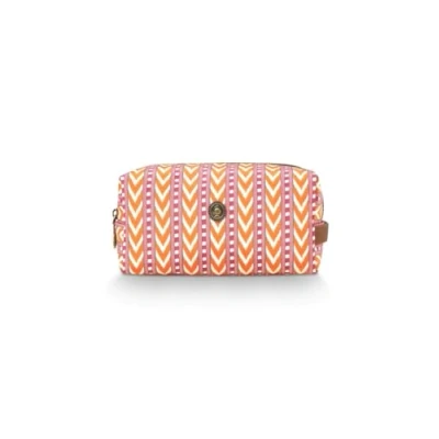 Afbeelding van Pip Studio Toilettas Coco Cosmetic Bag Medium Samba Stripe Orange