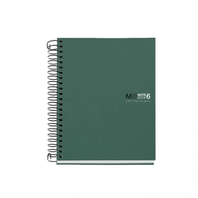 Afbeelding van Miquelrius Notitieboek A6, The Original, 6 gekleurde strepen, ondoorzichtige polypropyleen omslag, afmetingen 105 x 148 mm, zonder boren, 150 vellen à 70 g/m², 5 mm geruit, kaki
