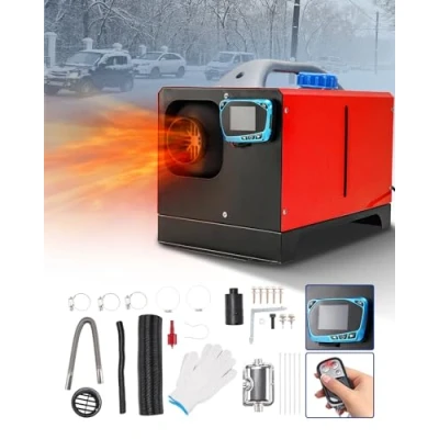 Afbeelding van ShockFlo Diesel, staande verwarming, 12 V, 5 kW, dieselverwarming, luchtverwarmer, luchtdieselverwarming met geluiddemper, lcd hoogwaardig display, luchtverwarming, verwarming voor auto,