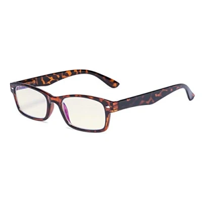 Afbeelding van Eyekepper Veerscharnieren UV bescherming, anti verblinding, blauwe stralen, krasbestendige lens, computerleesbril, lezers (geel getinte lenzen, schildpad) +2.25
