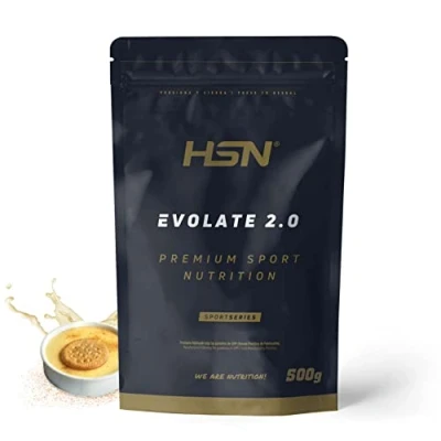 Afbeelding van HSN Evolate 2.0 weiproteïne isolaat, vanillesmaak, 500 g = 17 blikjes per verpakking, wei proteïne isolaten CFM + spijsverteringsenzymen, niet GMO, vegetarisch, gluten en sojavrij