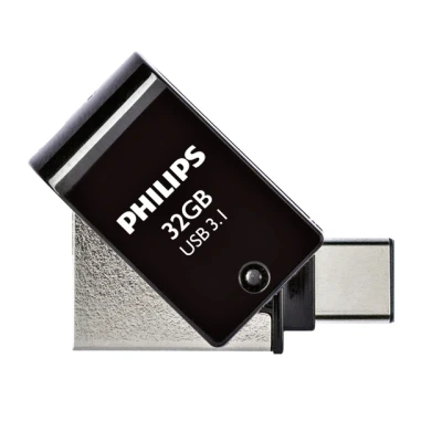 Afbeelding van USB stick 3.1 Philips C 2 in 1 Midnight Black 32GB