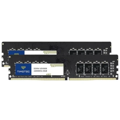 Afbeelding van Timetec 16GB KIT (2x8GB) DDR4 2400MHz PC4 19200 Non ECC Unbuffered 1.2V CL17 1Rx8 Enkele Rang 288 Pin UDIMM Desktop PC Computer Geheugen RAM Module Upgrade (16GB (2x8GB))