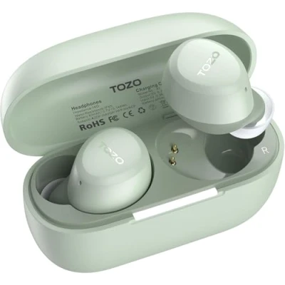 Afbeelding van TOZO A1 2024 Nieuwe verbeterde draadloze oordopjes, Bluetooth 5.3 in ear koptelefoon licht gewicht, ondersteuning APP EQ Setting, Stereo Sound Headset langer afspelen met oplader waterdicht, groen