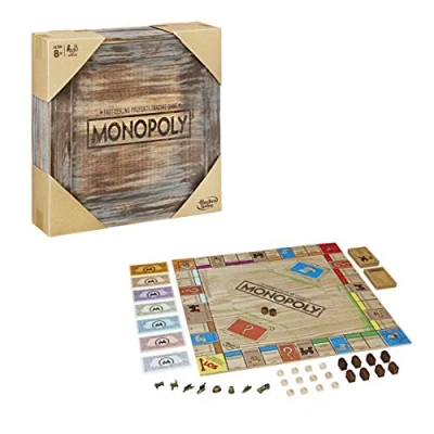 Afbeelding van Monopoly Rustic, speciale houten editie, de bordspelklassieker, Amazon Exclusive (Duits)