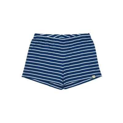 Afbeelding van greenjama Dames Shorts Ringel, GOTS gecertificeerd pyjamabroekje, Ultramarijn, 38 Kurz