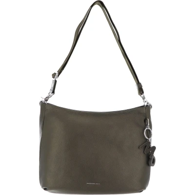 Afbeelding van MANDARINA DUCK Leren Schoudertas Mellow Lux Hobo Metal Green Groene