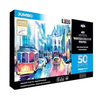 Afbeelding van Professioneel Aquarelpapier A3 van Zieler Aquarelblok met 50 Vellen 300 gram