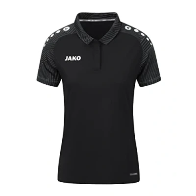Afbeelding van JAKO Performance Poloshirt, Dames, Maat: 44, Schwarz anthra light