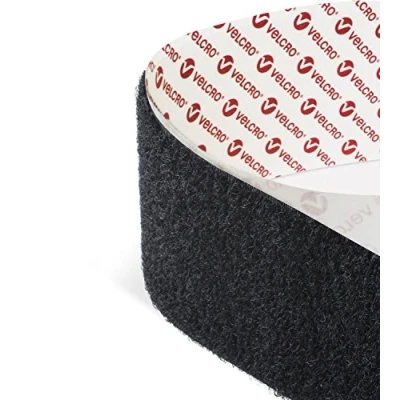 Afbeelding van Velcro® zelfklevende klittenband, set haakjesband en lusjesband, sterke klittenhechting kleefkracht, 50 mm x 1 m, zwart