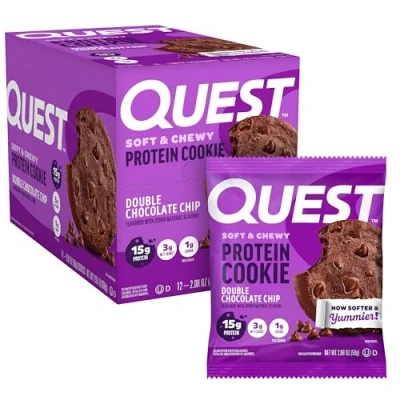 Afbeelding van Quest Protein Cookie Double Chocolate Chip (1 doos)