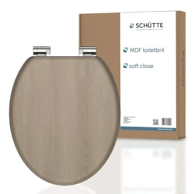 Afbeelding van Schütte WC zitting MDF houtlook met soft close mechanisme