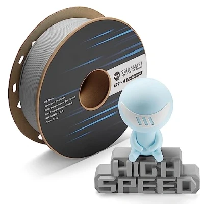 Afbeelding van SainSmart GT 3 PLA filament, mat, 1,75 mm, tot 500 mm/s snel printen, hoogwaardig 3D printerfilament, 1 kg spoel, maatnauwkeurigheid +/ 0,02 grijs