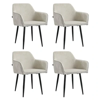 Afbeelding van Lina® Tony Eetkamerstoel Licht Grijs Set van 4 Ribstof