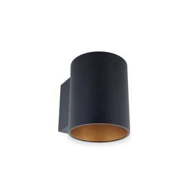 Afbeelding van Wandlamp Rond, Vast, G9 Fitting, Mat Zwart / Goud