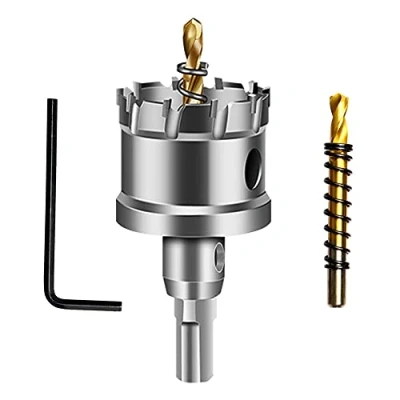 Afbeelding van ASNOMY Wolfraamcarbide getipt gatzaag boor voor hard metaal, 35mm T.C.T gatzaagsnijder met 2 stks Titanium Plated Pilot staal, ijzer, hout, kunststof