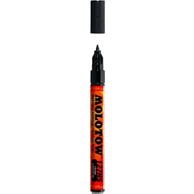 Afbeelding van Molotow ONE4ALL 127HS CO 1,5mm Marker Zwart Geschikt voor vele oppervlaktes zoals canvas, hout, steen, keramiek, plastic, glas, papier, leer...