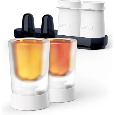 Afbeelding van Zoku Ijsvorm Shotglas Set voor 4 Glazen Polypropyleen Wit