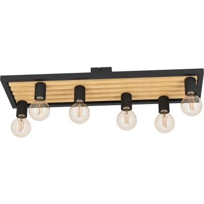Afbeelding van EGLO Consett Plafondlamp E27 78 cm Zwart/Bruin Staal